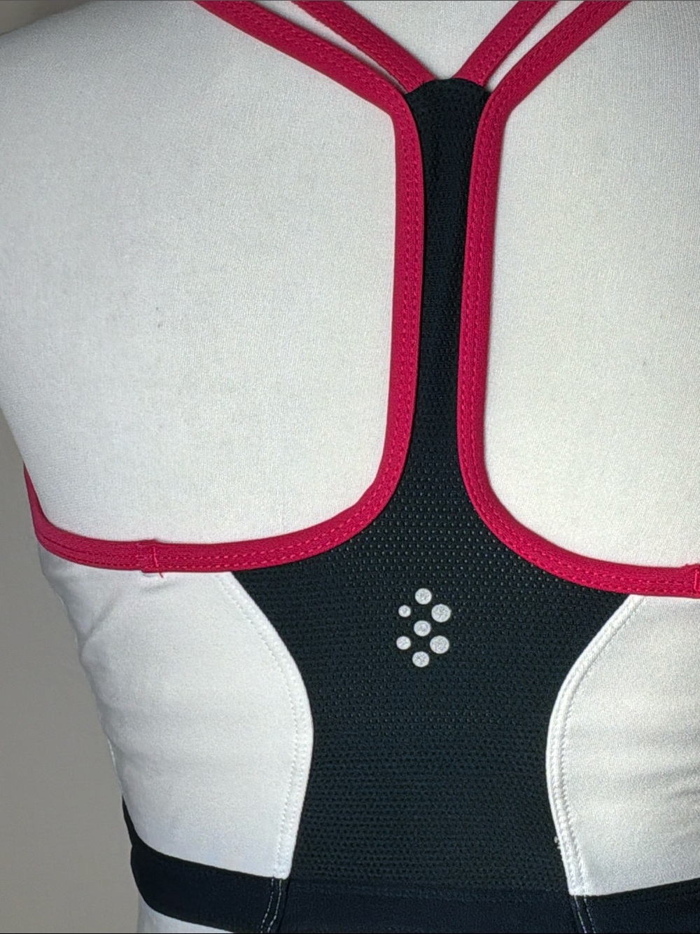 Nike Fitted T-back Tank Top White/Black/Hot Pink Sz M - Picture 7 of 13